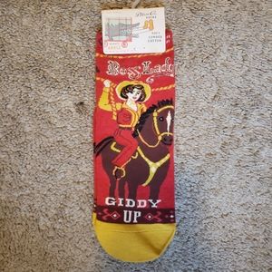 Boss Lady Giddy Up Blue Q Socks